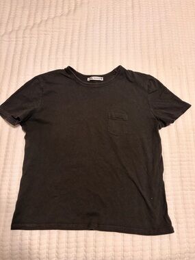 Zara Black Short Sleeve Crewneck T-Shirt with Chest Pocket